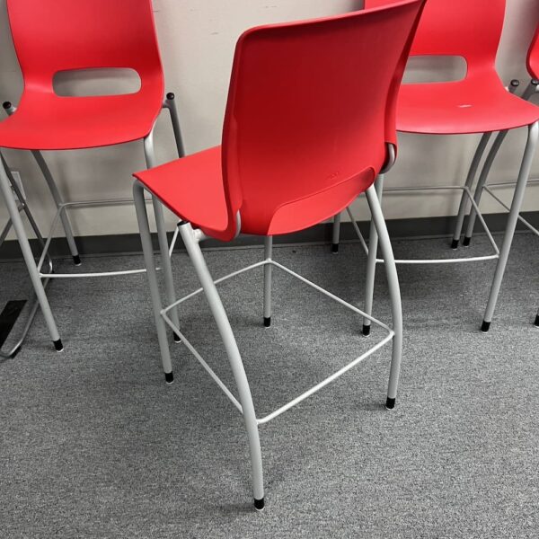 hon motivate plastic red stool plastic seat used office furniture