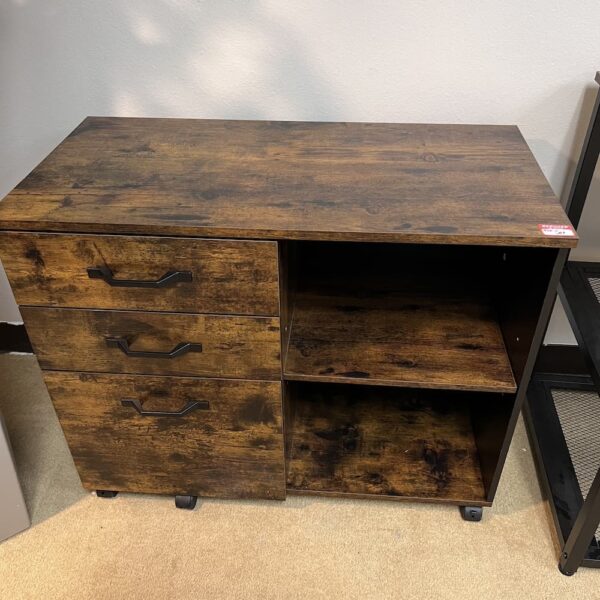 walnut laminate box box file and shelve rolling cabinet storage set used office furniture