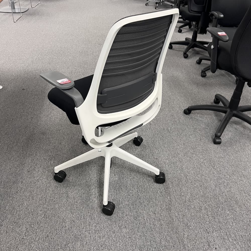 black and white steelcase series 1 task chair used office furniture