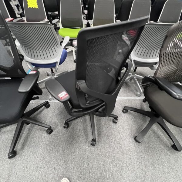black mesh back task chair allsteel relate used office furniture
