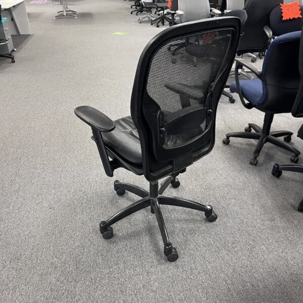 black mesh back task chair vinyl seat used office furniture office star products