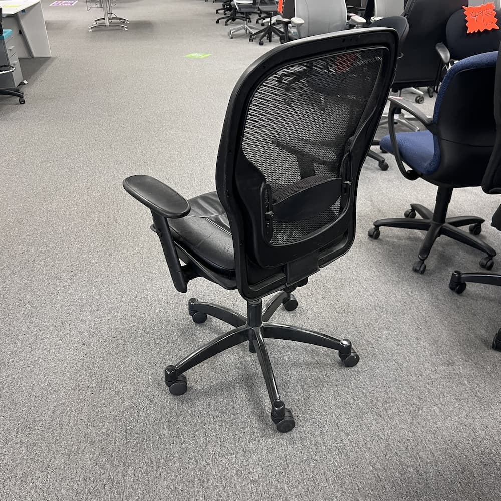 black mesh back task chair vinyl seat used office furniture office star products