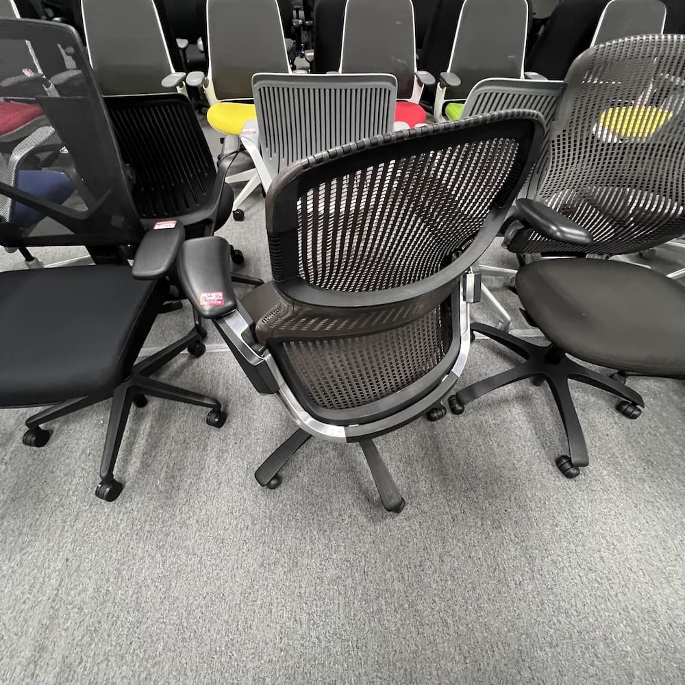 dark brown and black generation knoll task chair used office furniture