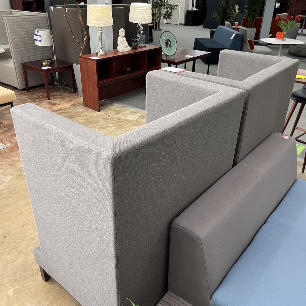 boss Arthur booth lounge chair privacy booth upholstered with red pillow used furniture reception