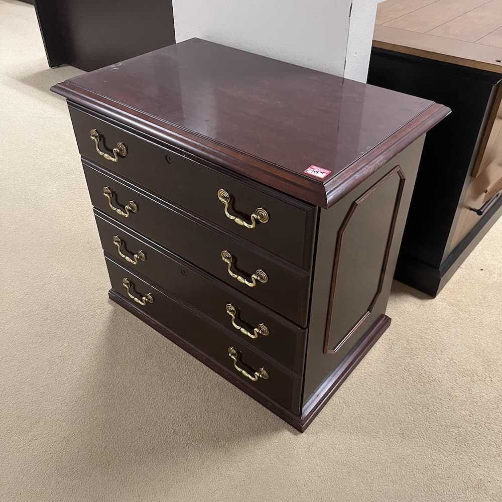 mahogany traditional 2 drawer lateral filing cabinet used office furniture storage