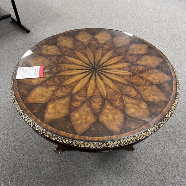 spiro Maitland-Smith table furniture traditional inlay wood building gold used furniture round glass top