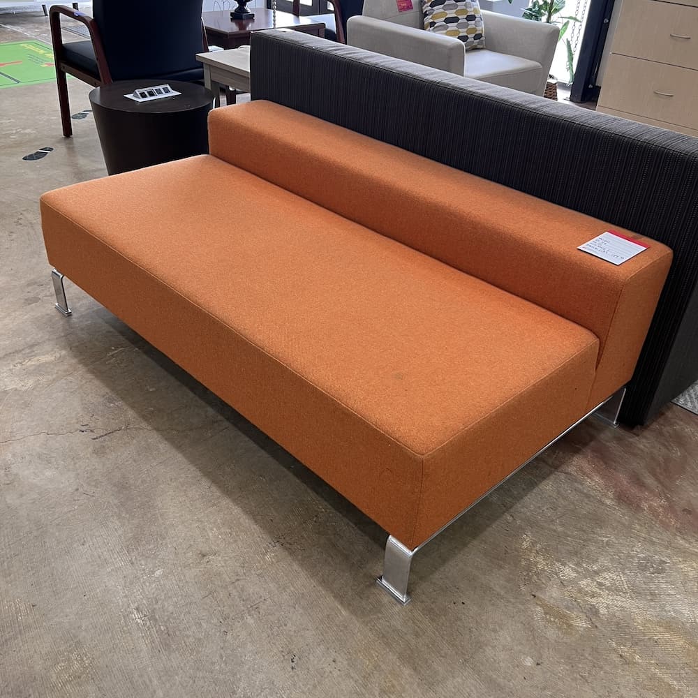 orange upholstery sofa couch nienkamper used furniture