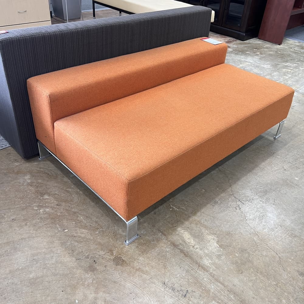 orange upholstery sofa couch nienkamper used furniture