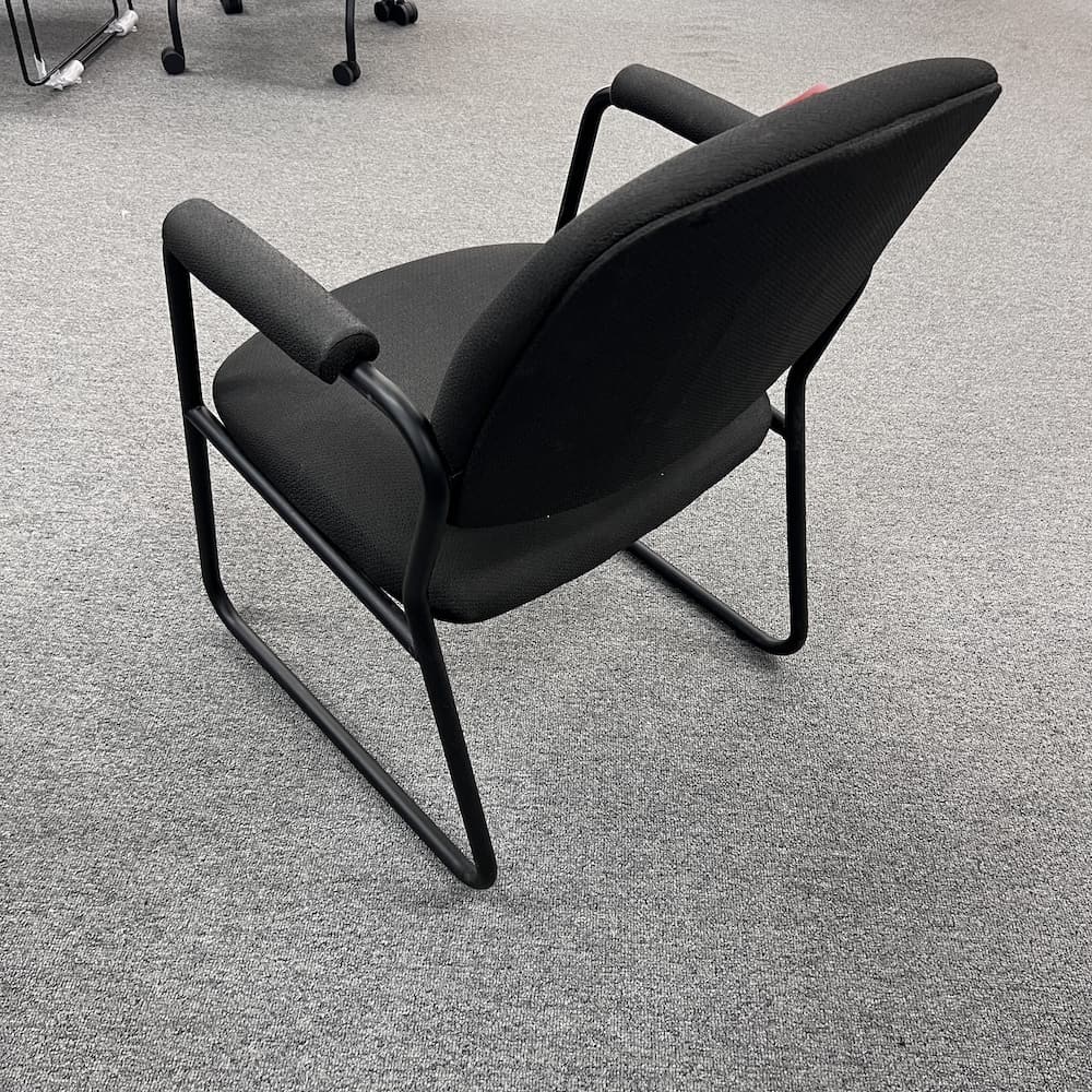 black upholstered guest chair global brand, used office furniture, reception seating
