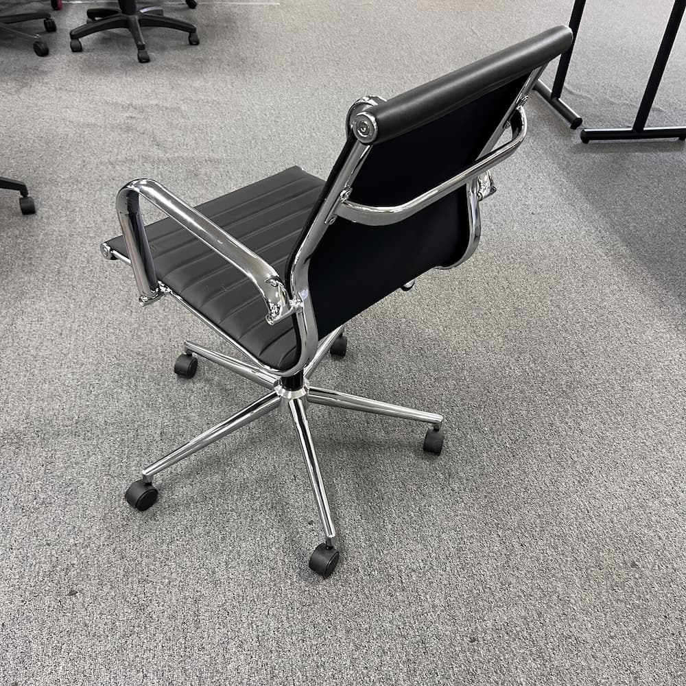 black and chrome vitra eames style conference chair knockoff used office furniture seating
