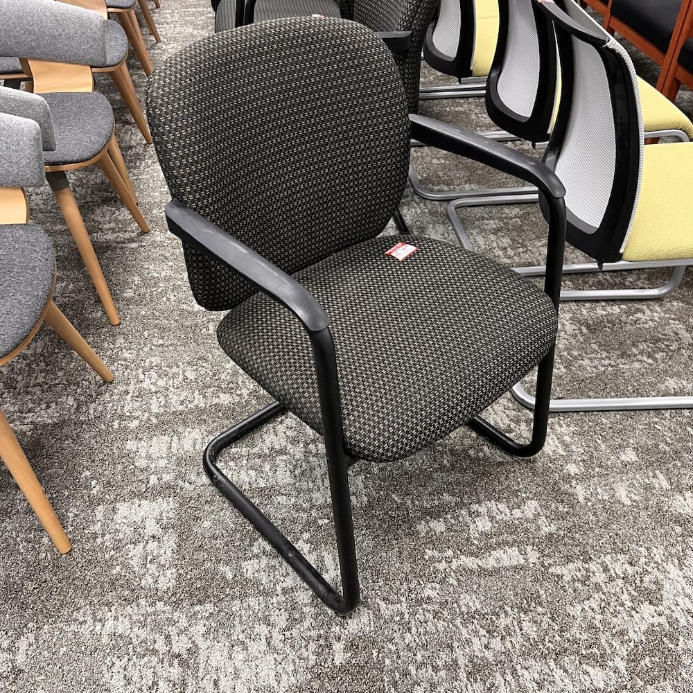 black with pattern guest chair, Kimball furniture, national furniture, used office furniture