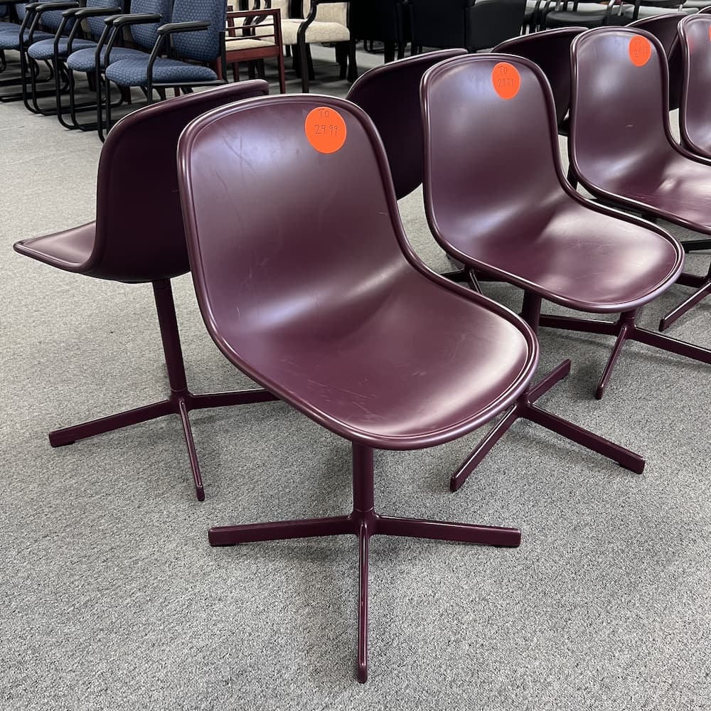 Burgundy bucket seat swivel chair hay used office furniture