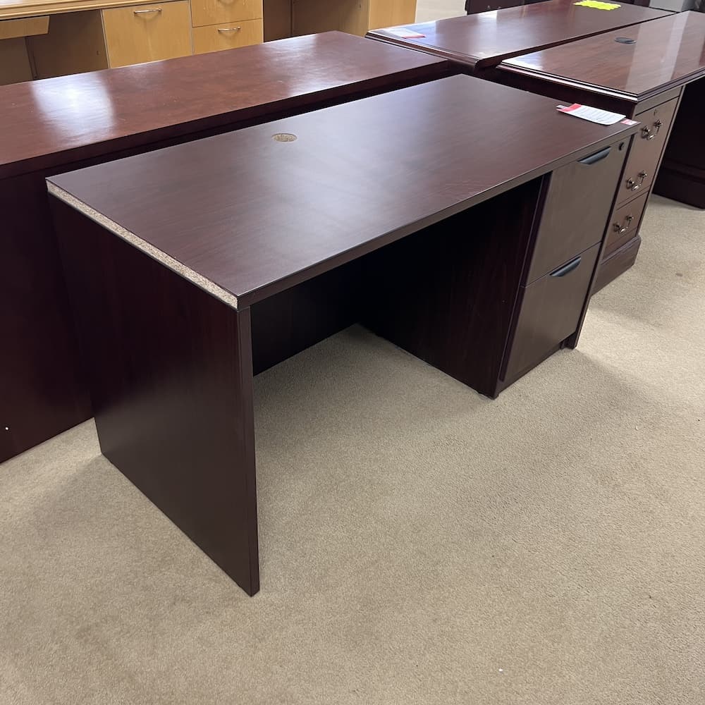Mahogany laminate Desk Credenza with file file used office furniture