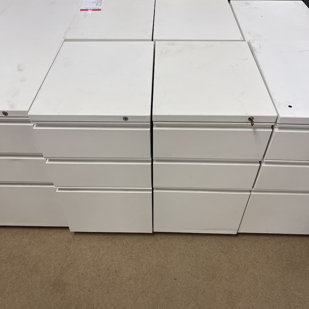 Herman Miller brand, white metal box box file, pedestal vertical file, used office furniture