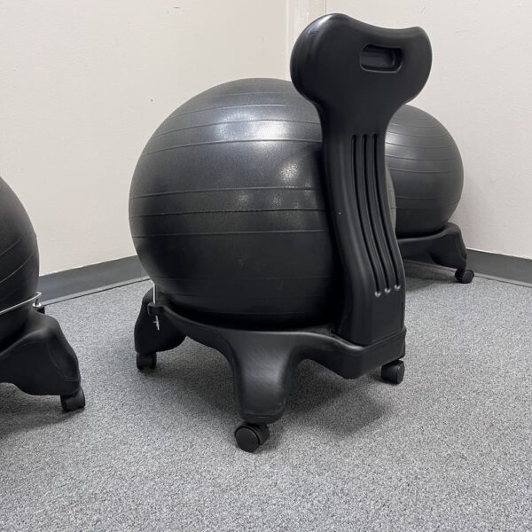 black yoga ball office chair active seating rolling Gaia used office furniture