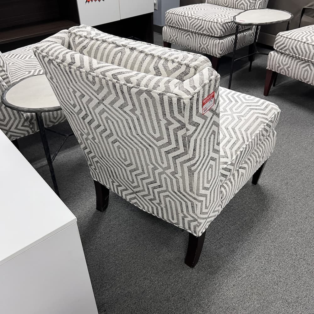 white and grey geometric accent chair sam Moore used office furniture used home
