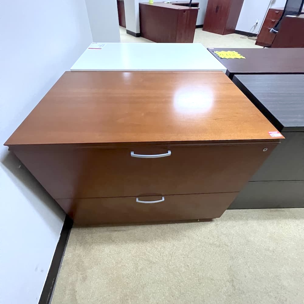 cherry veneer hon 2 drawer lateral file cabinet used office furniture