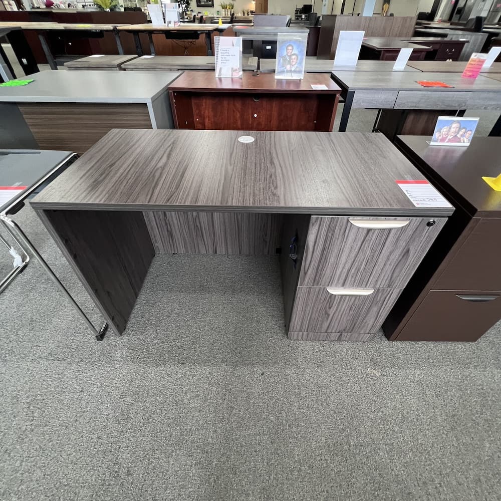 coastal grey laminate desk 48x24 with file file, used office furniture