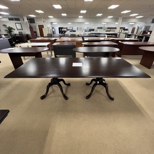 espresso veneer rectangle conference table, JSI brand, traditional style, used office furniture