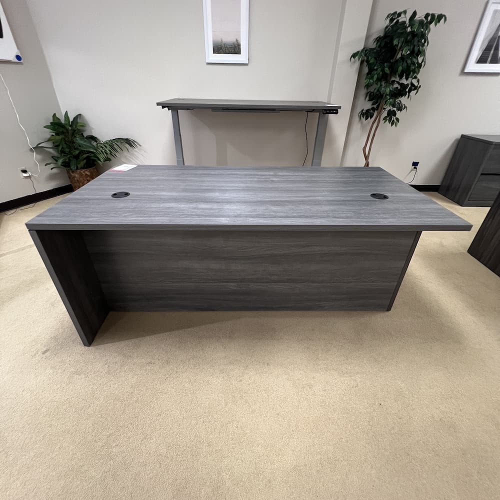 hon brand grey laminate desk with box box file, used office furniture