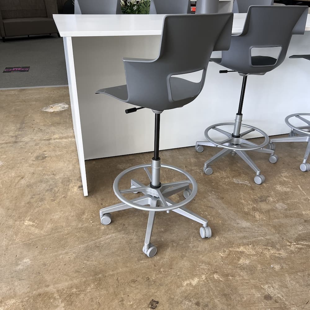 steelcase turnstone shortcut grey plastic conference stool used office furniture shortcut