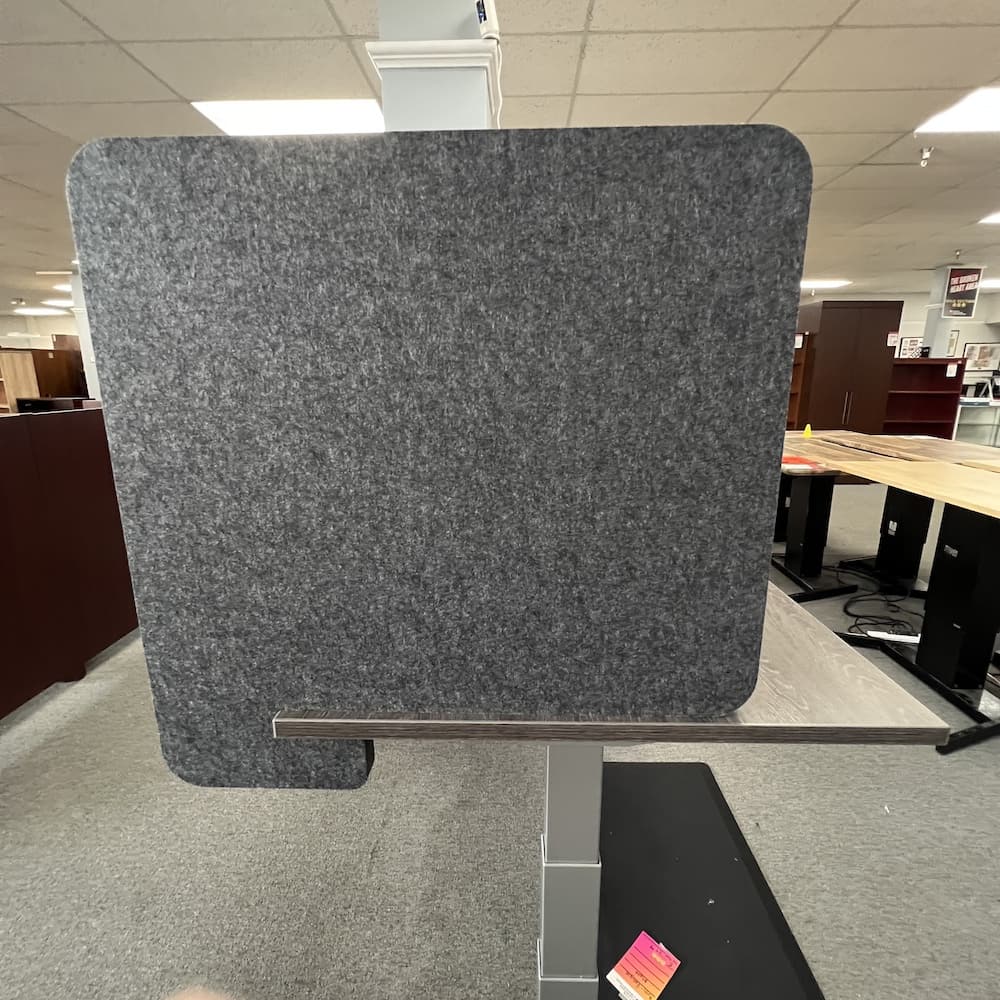 acoustic slide on desk screen, grey fabric, office furniture, accessories, dividers and panels