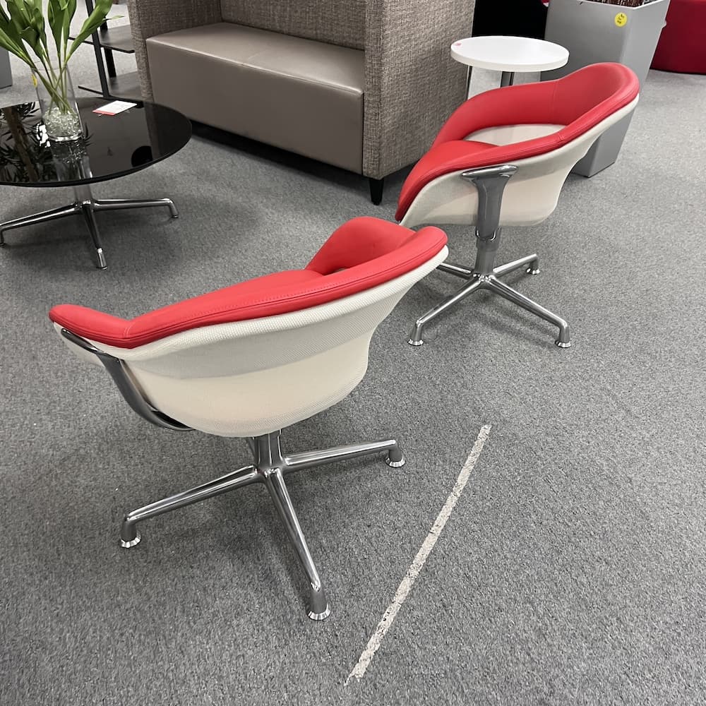 red SW-1 steelcase coalesse chairs swivel used office furniture lounge conference