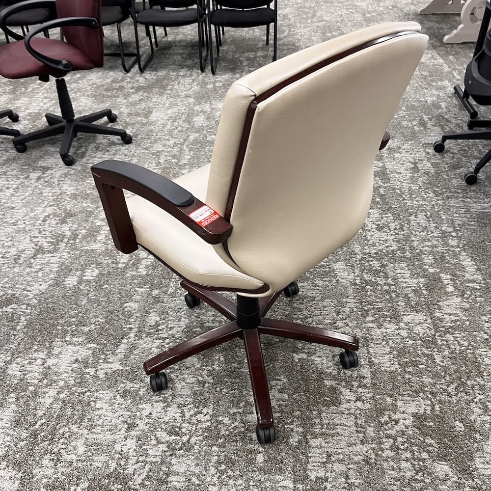 beige champagne vinyl conference chair, Kimball national brand, used office furniture