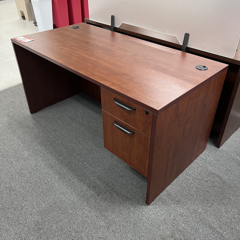 cherry laminate new closeout desk 60x30 with single hanging box/file, office furniture