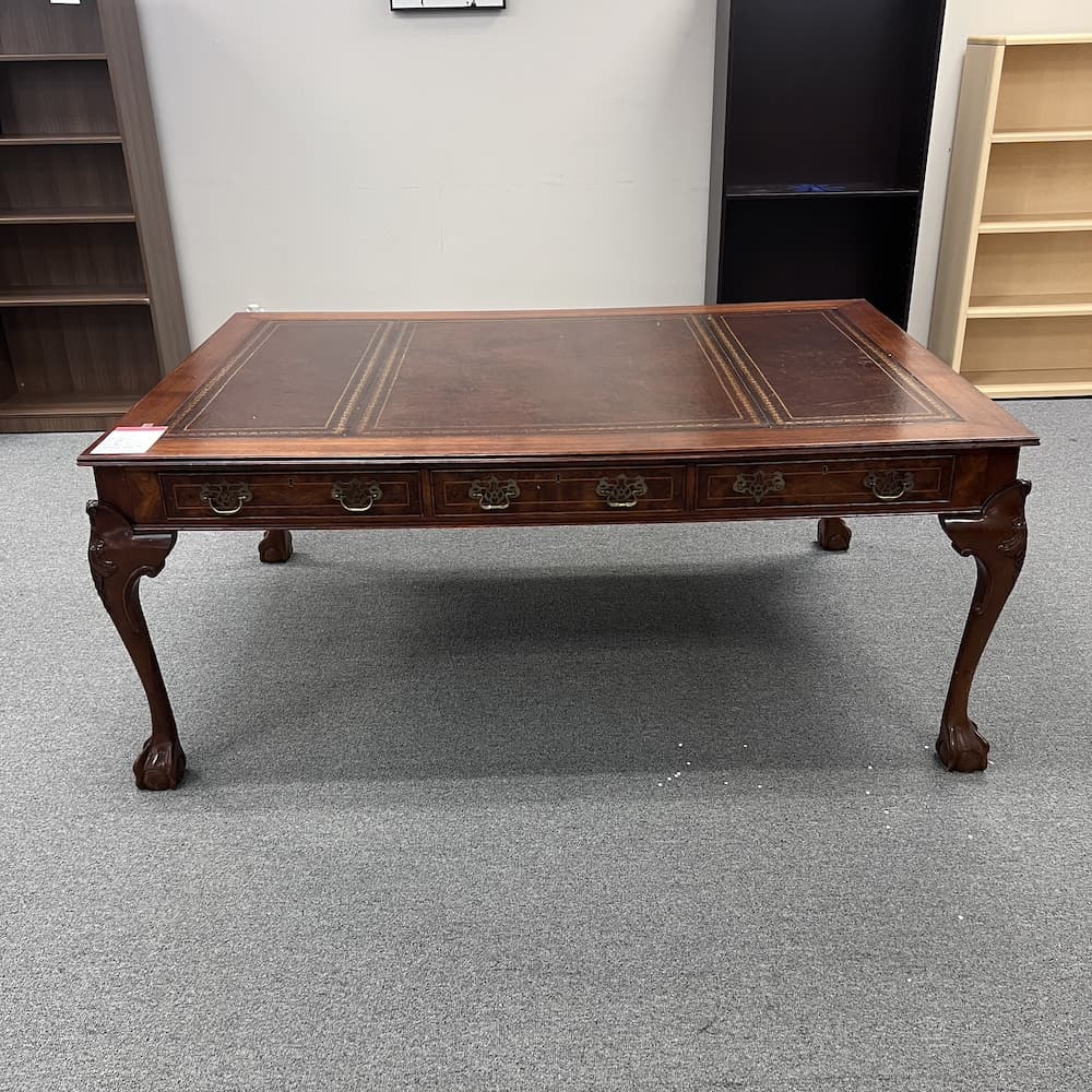 mahogany walnut traditional writing desk table, antique furniture, used furniture