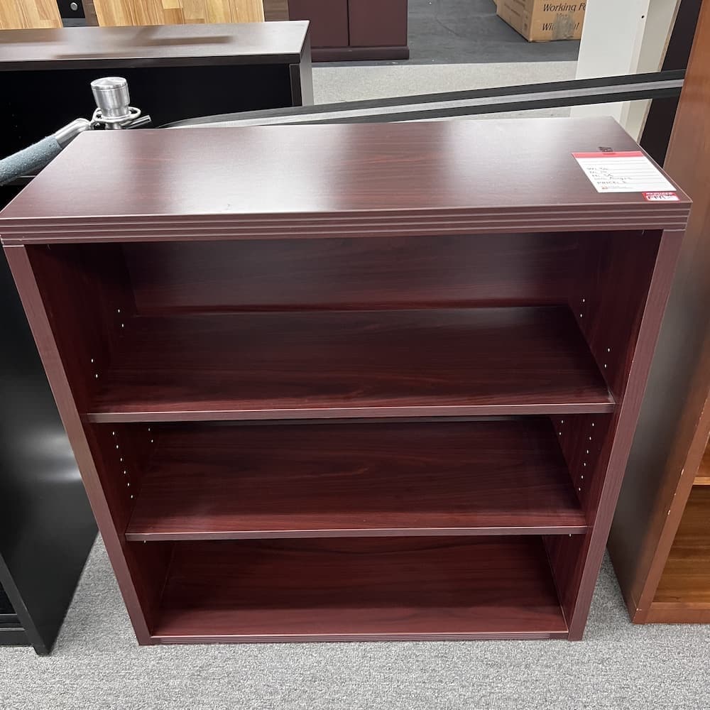 mahogany laminate bookcase 38" tall used office furniture