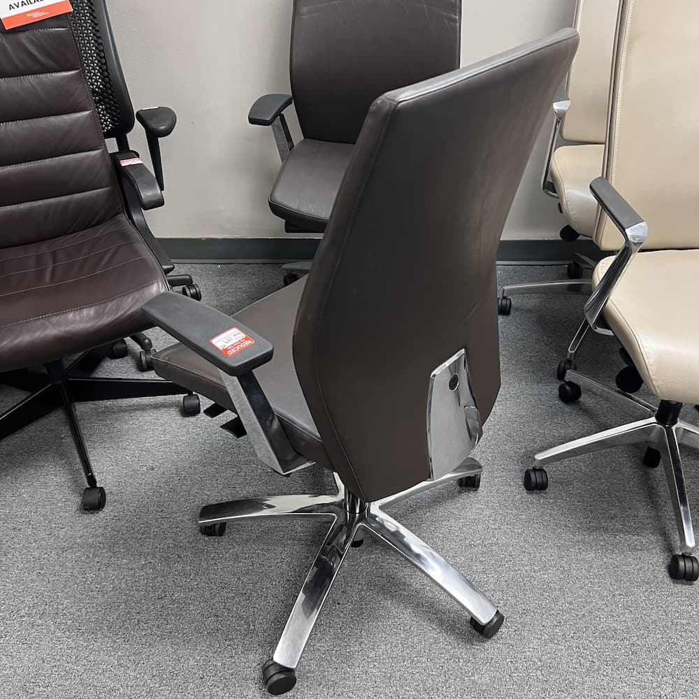 Brown vinyl task chair, marini teknion, used office furniture