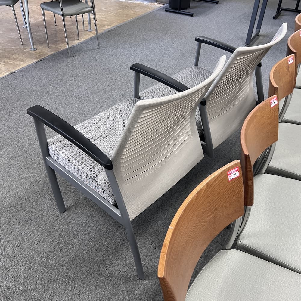 krug guest chair 2 seater for reception area, heavy duty medical waiting room furniture, used office furniture