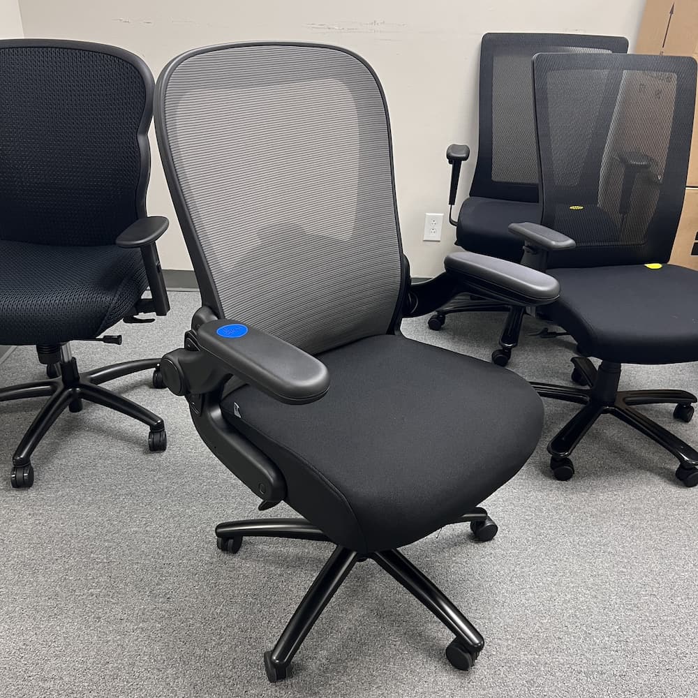 office source Ryde big and tall chair with mesh back, flip arms, used office furniture