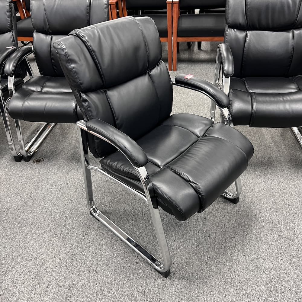 Staples Sonada Faux Leather Black Plush Guest Chair | Office Furniture  Liquidations, image size:1000x1000