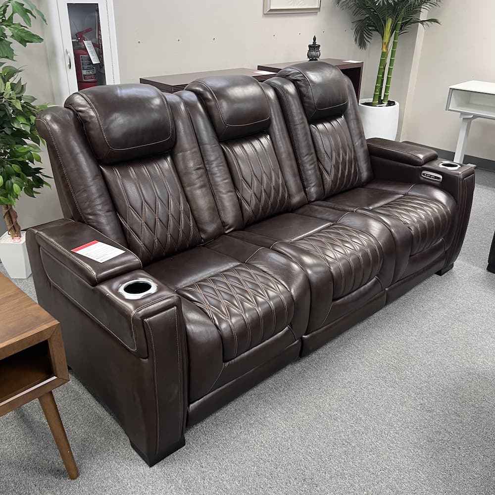 Tuscany power recliner theater sofa couch electric 3 seater, home furniture, open box