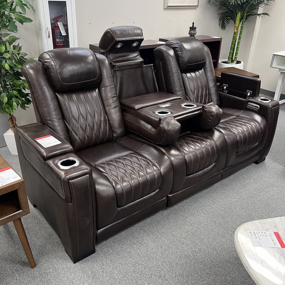 Tuscany power recliner theater sofa couch electric 3 seater, home furniture, open box