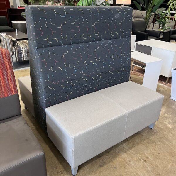 Kimball villa twin back to back banquet bench used office furniture, lounge, reception