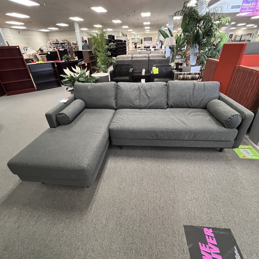dark grey upholstered sectional sofa couch, used home furniture, used furniture