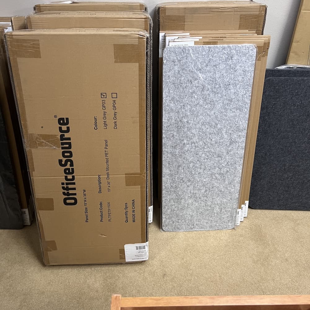 light grey fabric 36" x 15" panel dividers office supplies accessories used furniture