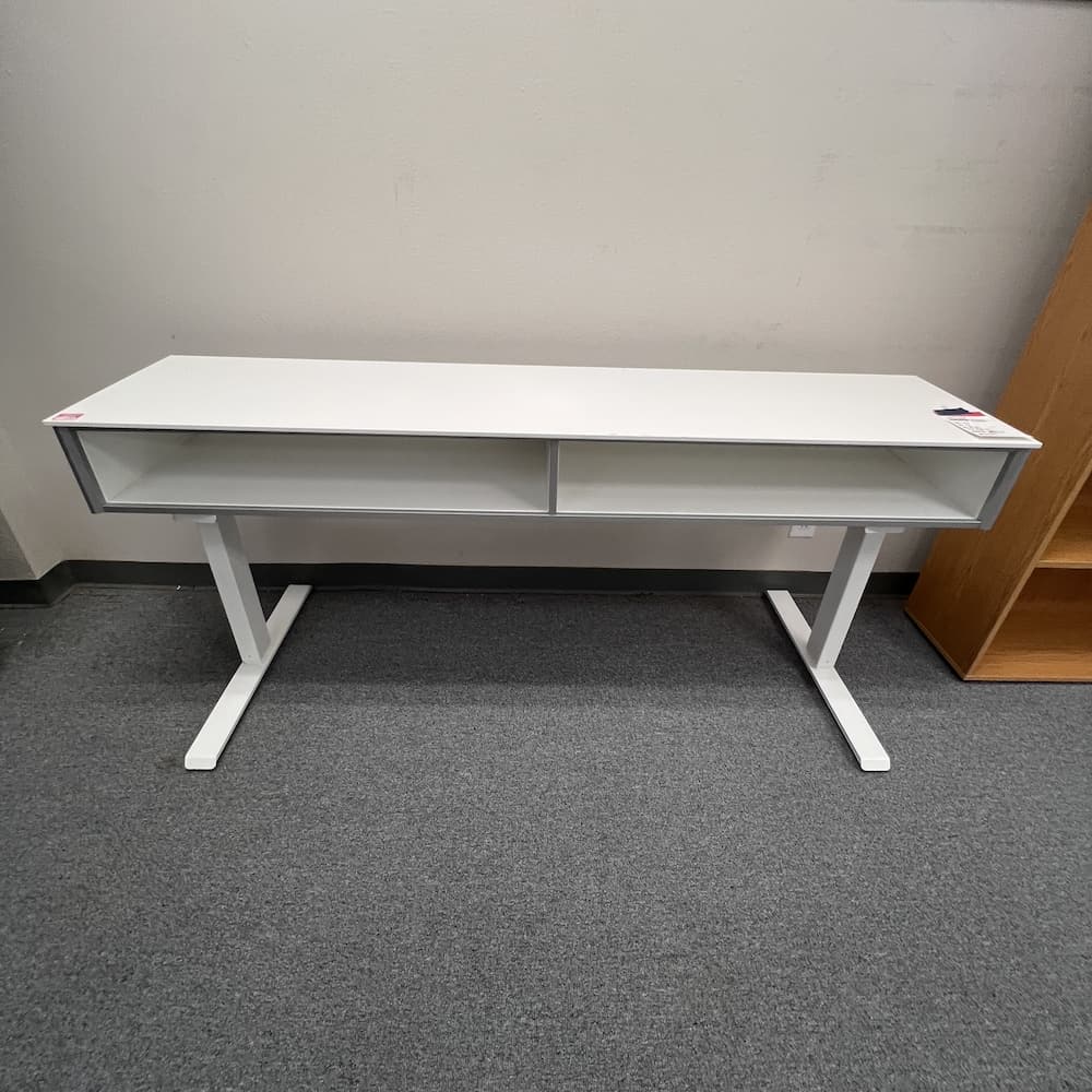 white laminate TV console media cabinet, used office furniture