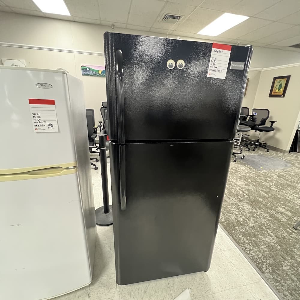 frigidaire freezer top black refrigerator, used appliances