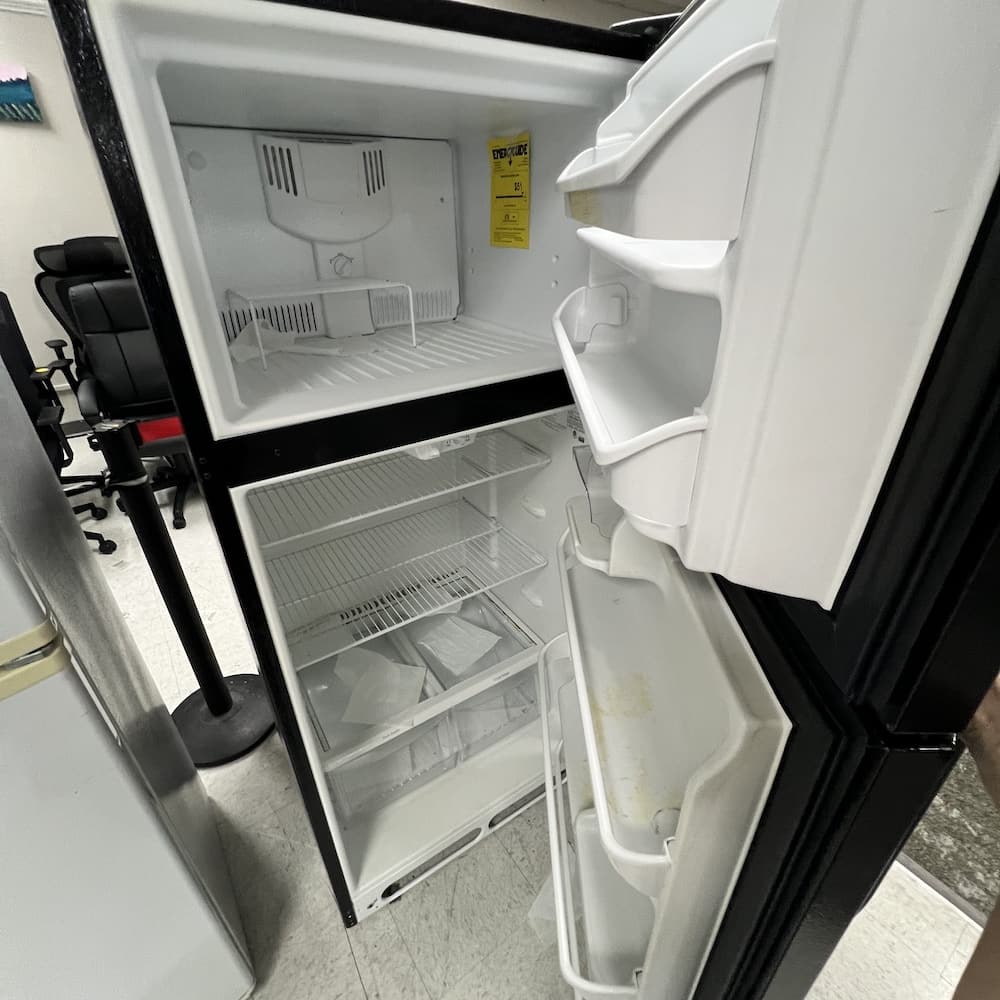 frigidaire freezer top black refrigerator, used appliances