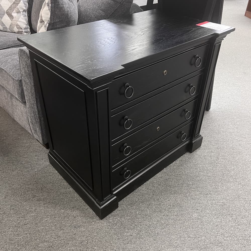 black veneer wood 2 drawer lateral file dresser hooker furniture, open box, scratch n dent, home furniture, office furniture