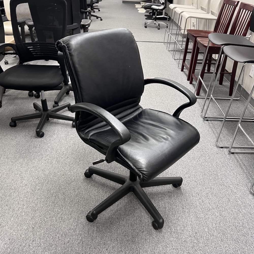 black leather conference chair, used office furniture