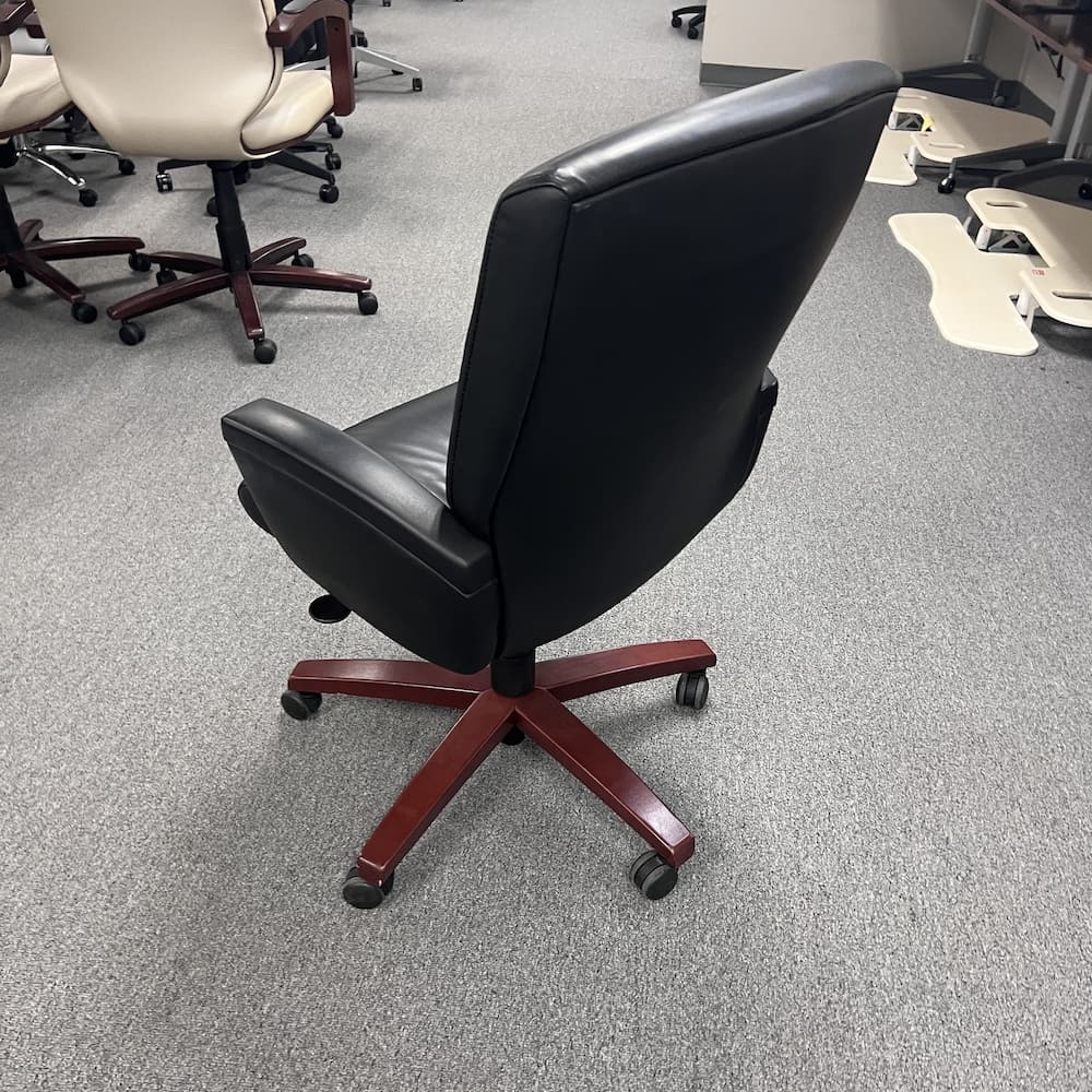 Steelcase leather conference chair, black, used office furniture