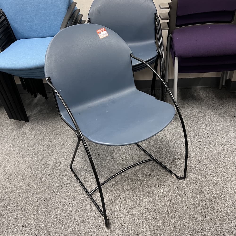 blue plastic stacking chair steelcase, used office furniture