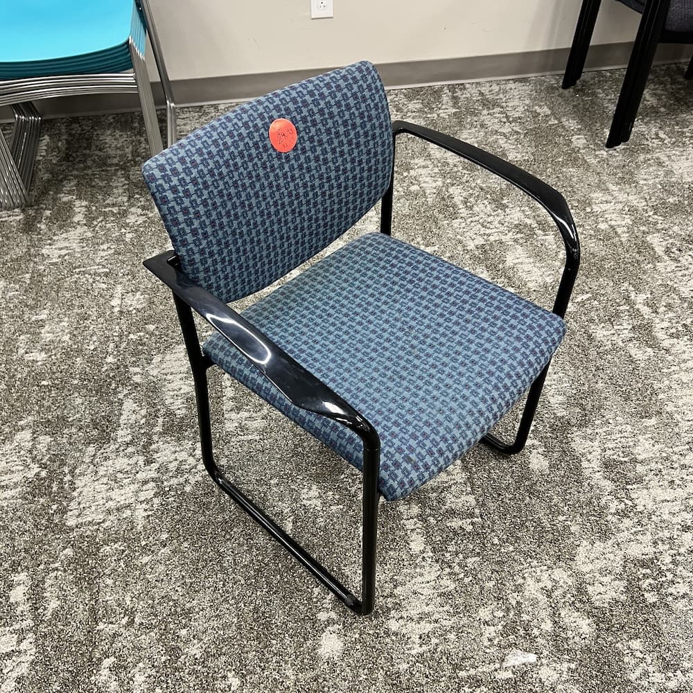 blue upholstery steelcase player stacking chairs, used office furniture
