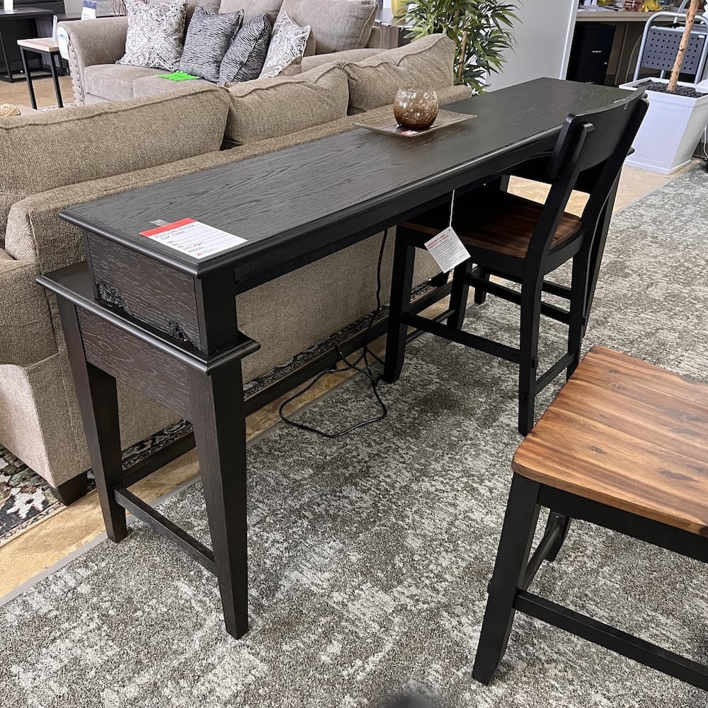 espresso bar table with electric plug usb usc console, open box scratch n dent home furniture