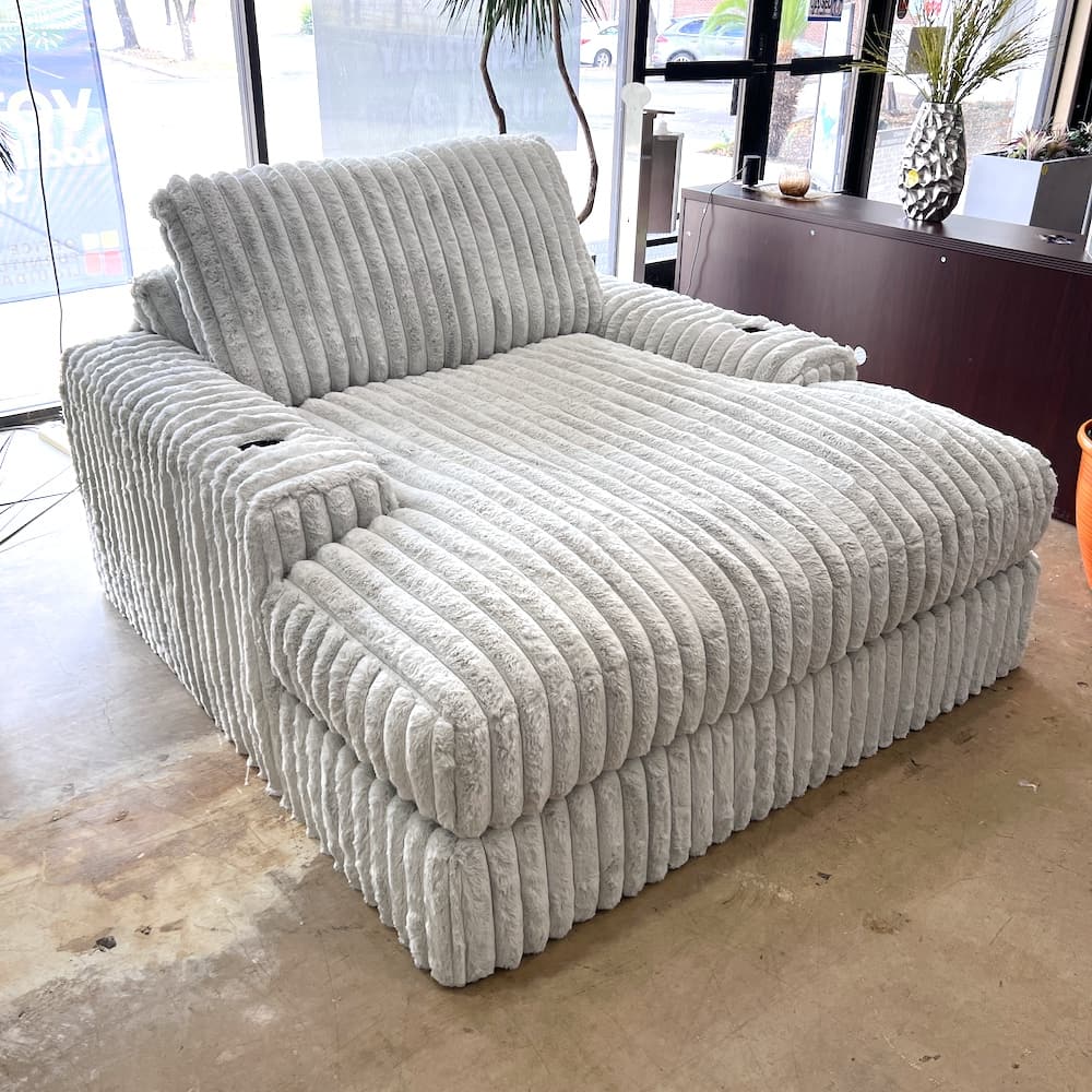 Ashley furniture stupendous oversized chaise lounge chair, home furniture, seating, corduroy